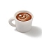 Opaque Resin Drink Pendants, Coffee Cup Charms, White, Heart, 17x22x13.5mm, Hole: 4.5x3mm