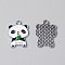 Alloy Enamel Pendants, Panda, White, 25x18.5x1.5mm, Hole: 2mm