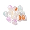 Opaque Resin with Glitter Powder European Beads, Round Large Hole Beads, Mixed Color, 16x14.5mm, Hole: 6mm