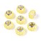 Opaque Resin European Beads, Large Hole Beads, Rondelle with Silver Color Plated Brass Cores, Champagne Yellow, 13.5~14x8.2~9mm, Hole: 5mm