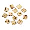 2-Hole Baking Paint Glass Seed Beads, Square, Pale Goldenrod, 5x5x2mm, Hole: 0.7~1mm, about 455pcs/50g