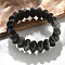 Bicone Natural Silver Obsidian Beads Stretch Bracelets for Women Men, Inner Diameter: 2-1/4~ 2-1/2 inch(5.75~6.45cm)