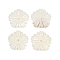 Natural Freshwater Shell Pendants, Flower Charms, White, 17~17.5x17~17.5x2.5mm, Hole: 1.5mm