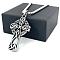 Stainless Steel Viking Knot Cross Pendant Necklaces for Men, Stainless Steel Color