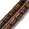Handmade Gold Sand Lampwork Beads Strands, Column with Leopard Print Pattern, Saddle Brown, 15~15.5x10~10.5mm, Hole: 1.5mm, about 25pcs/strand, 15.16''(38.5cm)