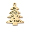 Christmas Theme 304 Stainless Steel Pendants, Laser Cut, Real 18K Gold Plated, Christmas Tree, 20.5x16x1mm, Hole: 1.2mm