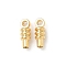Brass Charms, Lead Free & Cadmium Free, Real 24K Gold Plated, 12x4.5mm, Hole: 2.5mm and 1.8mm