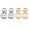 2 Pairs 2 Colors Alloy Double Flat Round Dangle Stud Earrings for Women, Platinum & Golden, 45mm, Pin: 0.7mm, 1 Pair/color