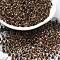 Transparent Glass Round Seed Beads, Inside Colours, Round, Coconut Brown, 6/0, 4x3mm, Hole: 1.2mm, about 161pcs/10g