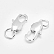 Rack Plating Brass Lobster Claw Clasps, Cadmium Free & Lead Free, Silver, 12x6x3mm, Hole: 3.8mm