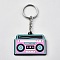 PVC Pendant Keychain, with Iron Findings, Compact Cassette, 87mm