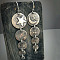 Alloy Dangle Earrings, Flat Round with Moon & Star, Antique Bronze, 60mm