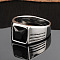 Fashionable 304 Stainless Steel Cubic Zirconia Finger Rings for Men, Punk Style, Rectangle, Black, US Size 9(18.9mm)