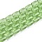 Transparent Glass Beads Strands, Barrel, Light Green, 9x6mm, Hole: 0.7~1mm, about 42~44pcs/strand, 14.57~15.75''(37~40cm)
