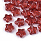 Transparent Spray Painted Glass Beads, Star, FireBrick, 8x8x4mm, Hole: 0.8~1mm