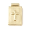 Brass Pendants, Rectangle, Golden, Cross, 18.5x11.5x3mm, Hole: 1.4mm
