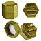 Polyester Velveteen Ring Storage Boxes, Hexagon, Olive, 4.8x4.3x4.65cm