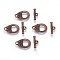 Tibetan Style Alloy Toggle Clasps, Flower, Red Copper, Flower: 17x11x2mm, Hole: 2mm, Bar: 14x5x3mm, Hole: 1mm