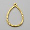 Alloy Open Back Bezel Pendants, for DIY UV Resin, Epoxy Resin, Golden, Teardrop, 35x23x2mm, Hole: 2mm