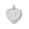 Rack Plating Brass Pendants, Cadmium Free & Lead Free, Heart with Letter A~Z Charms, Letter J, 24x22x3mm, Hole: 5x3.5mm