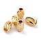 Brass Corrugated Beads, Long-Lasting Plated, Column, Real 24K Gold Plated, 7x5mm, Hole: 2.2mm