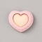 Opaque Resin Imitation Food Cabochons, Biscuit, Heart, Pink, 15x17.5x5.7mm