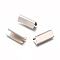 Iron Ribbon Crimp Ends, Crimp End Findings, Platinum, 6.8x25mm