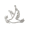 304 Stainless Steel Pendants, Peace Pigeon with Olive Branch, Stainless Steel Color, 29x31.5x1.5mm, Hole: 1.5mm