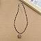 Resin Star Pendnat Glass Seed Beaded Necklaces for Women, Camel, 17.72 inch(45cm)