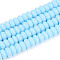 Opaque Spray Painted Glass Beads, Rondelle, Light Sky Blue, 6~6.5x3mm, Hole: 1mm, about 103~118pcs/strand, 14.57~14.96 inch(37~38cm)