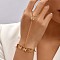 Alloy  Butterfly Link Ring Bracelets, Card Paper Chains Bracelets for Women, Golden, No Size