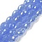 Opaque Solid Color Electroplate Glass Beads Strands, AB Color Plated, Faceted, Teardrop, Cornflower Blue, 15x10mm, Hole: 1.6mm, about 46~48pcs/strand, 27.95 inch(71cm)