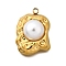 Plastic Pearl Pendants, with 304 Stainless Steel, Nuggets, 22.5x16x7mm, Hole: 2mm