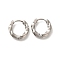 304 Stainless Steel Hoop Earrings, Twist, Stainless Steel Color, 13.5x15.5x2.5mm
