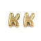 304 Stainless Steel Charms, Letter, Ion Plating(IP), Real 18K Gold Plated , Letter K, 7x5.5x3.5mm, Hole: 1.8mm