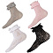 4 Pairs 4 Colors Nylon Women's Socks, Lace Japanese Jk Lolita Socks, Mixed Color, 260~270x60mm, 1 pair/color