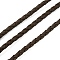 Braided PU Leather Cords, Round, Coconut Brown, 4mm, about 2.19 Yards(2m)/Strand