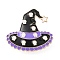 Halloween Enamel Pins, Alloy Lapel Pins for Backpack Clothes, Witch Hat with Skull, 36x38mm