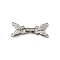 Brass Micro Pave Clear Cubic Zirconia Watch Band Clasps, Long-Lasting Plated, Cadmium Free & Lead Free, Butterfly, Platinum, 13x32x4mm, Hole: 1.5mm