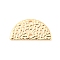 Brass Connector Charms, Textured, Half Round Links, Real 18K Gold Plated, 8x15.5x1mm, Hole: 1.2mm