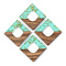 Transparent Resin & Walnut Wood Pendants, with Gold Foil, Rhombus, Pale Turquoise, 27.5x27.5x3mm, Hole: 2mm, Side Length: 19.5mm