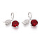 Brass Micro Pave Cubic Zirconia Pendants, Flower, Platinum, 17~17.5x17~18x4.5~5.1mm, Hole: 3~4x5.5~6mm