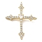 Brass Micro Pave Clear Cubic Zirconia Pendants, Cross, Rack Plating, Long-Lasting Plated, Lead Free & Cadmium Free, Real 18K Gold Plated, 32.5x26.5x4mm, Hole: 4x5mm