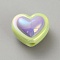 Opaque Acrylic Beads, Heart, Lilac, 15x17.5x12mm, Hole: 3mm