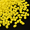 2-Hole Seed Beads, Czech Glass Beads, Yellow, 5x3.5x3mm, Hole: 0.5mm, about 650pcs/bag