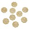 Iron Filigree Joiners Links, Flat Round, Golden, 35.5x0.7mm, Hole: 1.4mm