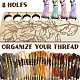 8-позиционные деревянные лотки для хранения ниток для вышивания TOOL-WH0056-027-5