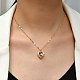 Collier pendentif coeur en zircone cubique avec chaînes en laiton HL6182-2