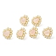 Pendientes de corazón de cuarzo rosa natural con cuentas de perlas de plástico EJEW-E599-02G-03-2