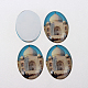 Die weiße Hausfoto Glas ovale Cabochons GGLA-N003-18x25-F21-2